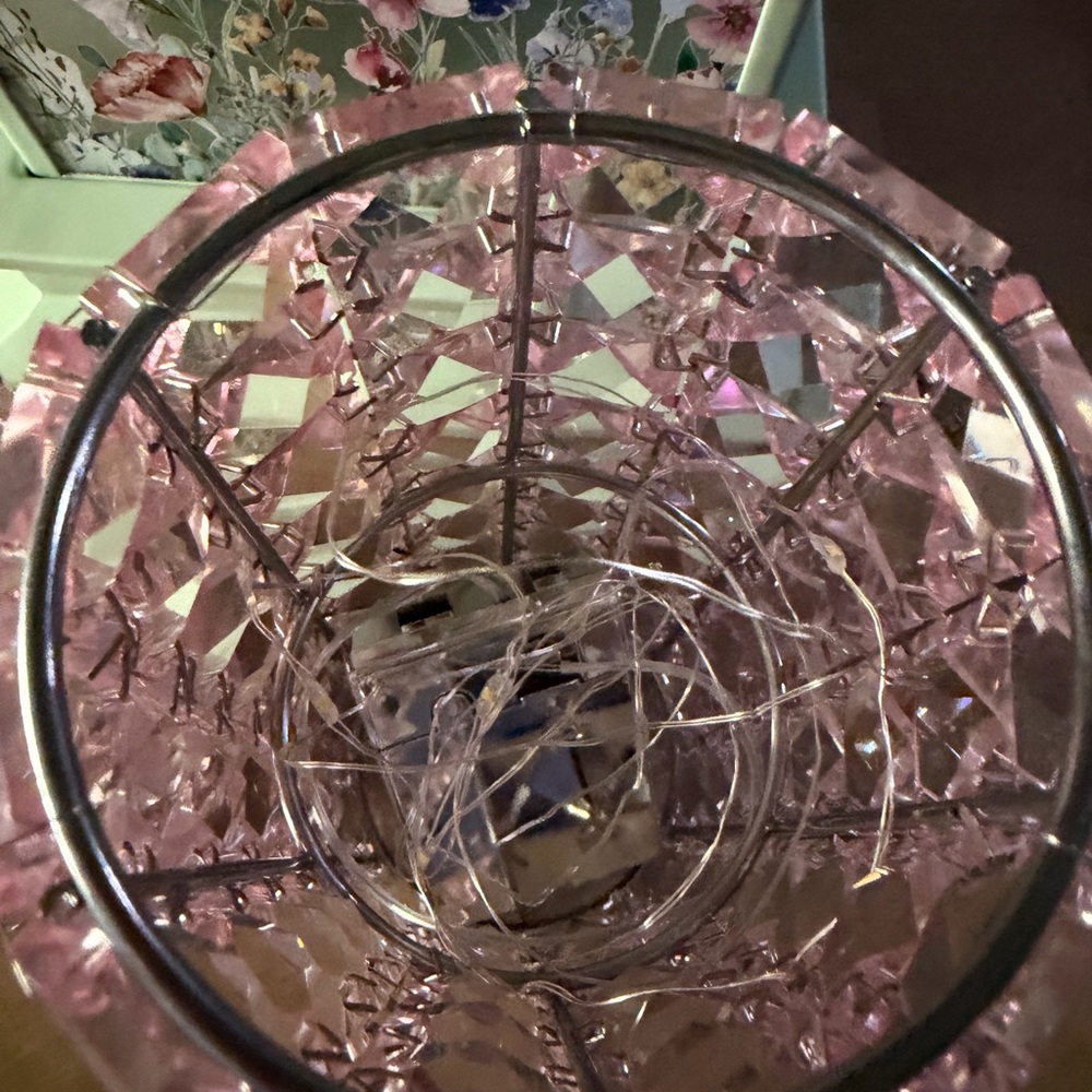 Valerie Parr Hill - Elegant Pink/Silver Crystal Lanterns with Fairy Lights - Picture 4 of 5